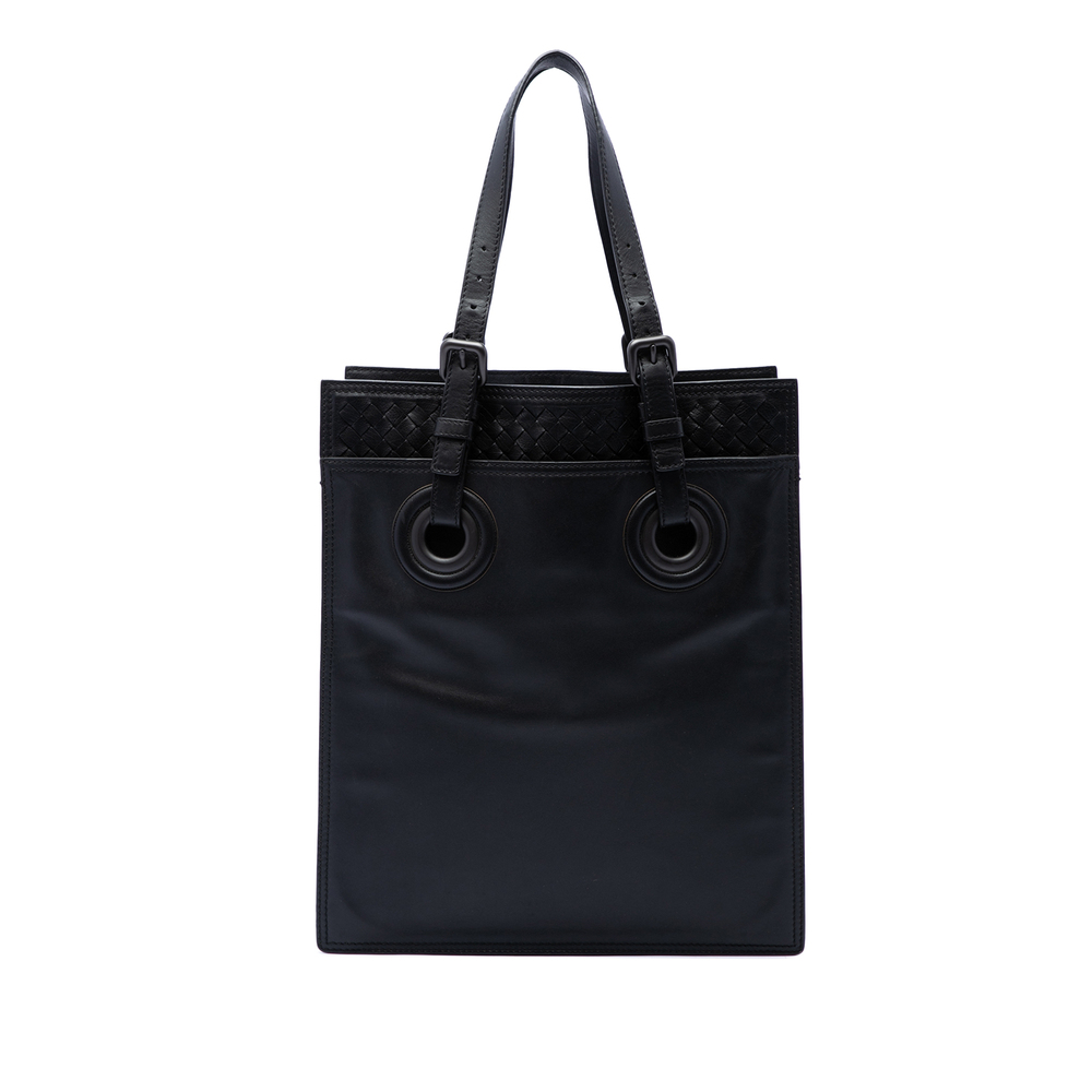 Pre-Loved Bottega Veneta Intrecciato Trimmed Leather Oculus Tote